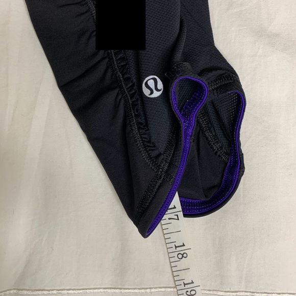 Lululemon Run Crop Size 4 Royal Purple/Black D15 - Picture 7 of 8